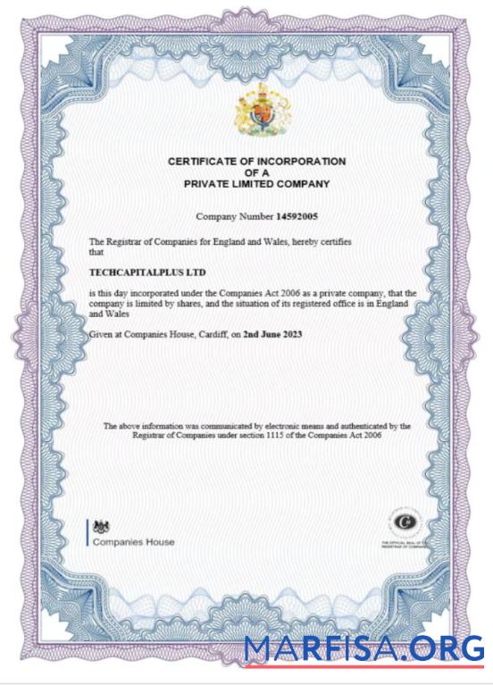 Realistic England and Wales certificate of incorporation registration, Word and PDF template version 2